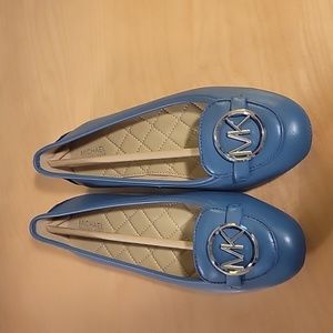 Michael Kors ballet flats, denim color, leather flat, size 8